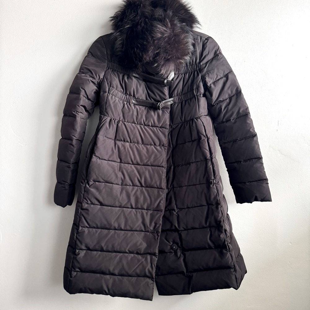 MONCLER Fur Down Puffer Quilted Parka Jacket Coat - Size XS/S